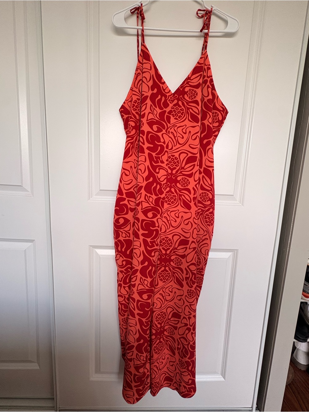 Manuhealiʻi Hawaii Orange Red Wide Leg Romper Jumpsuit XL